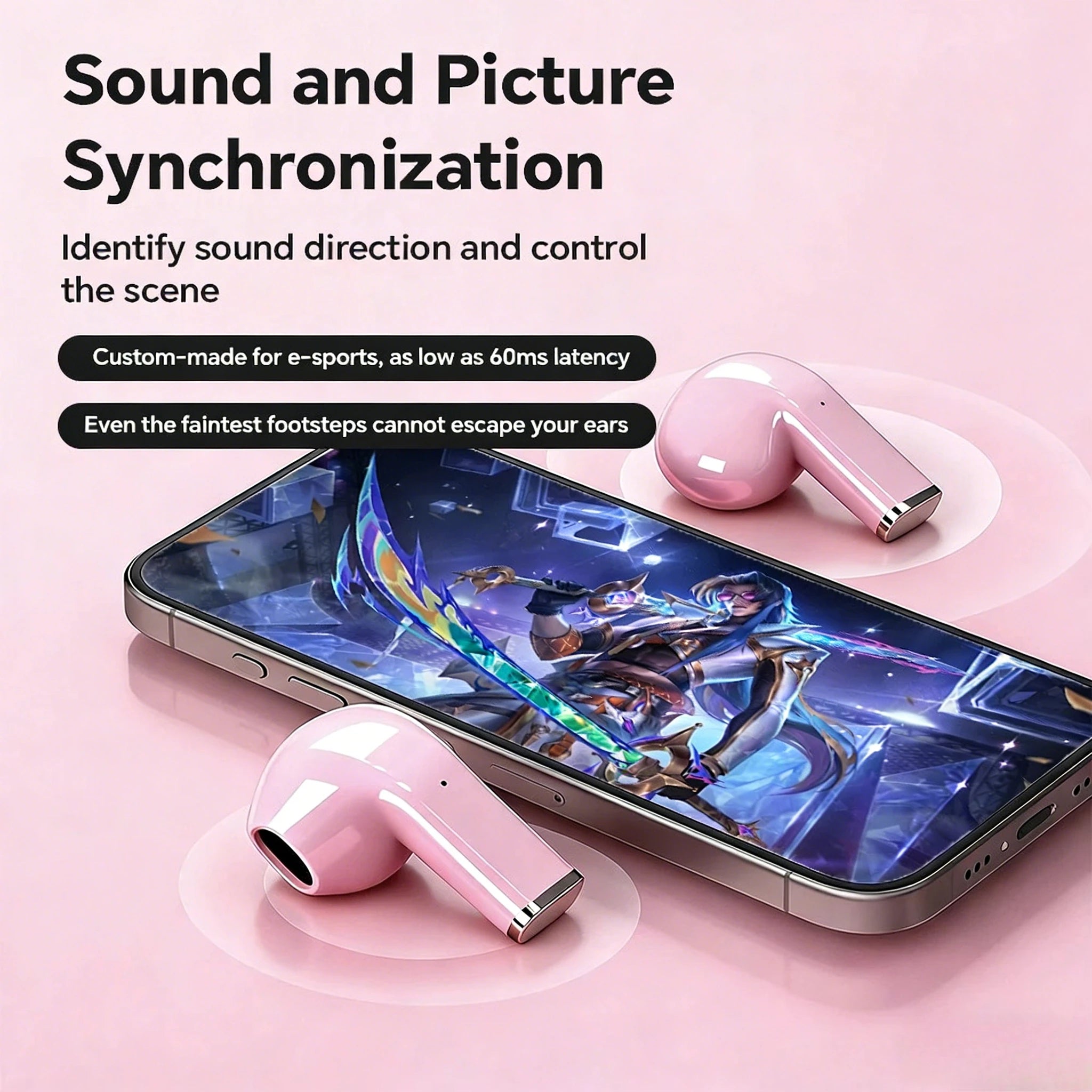 2pcs Mini Earphones Wireless Bluetooth Earbuds Long-Lasting TWS Noise Cancellation Headphones Extended Battery Life for Sports
