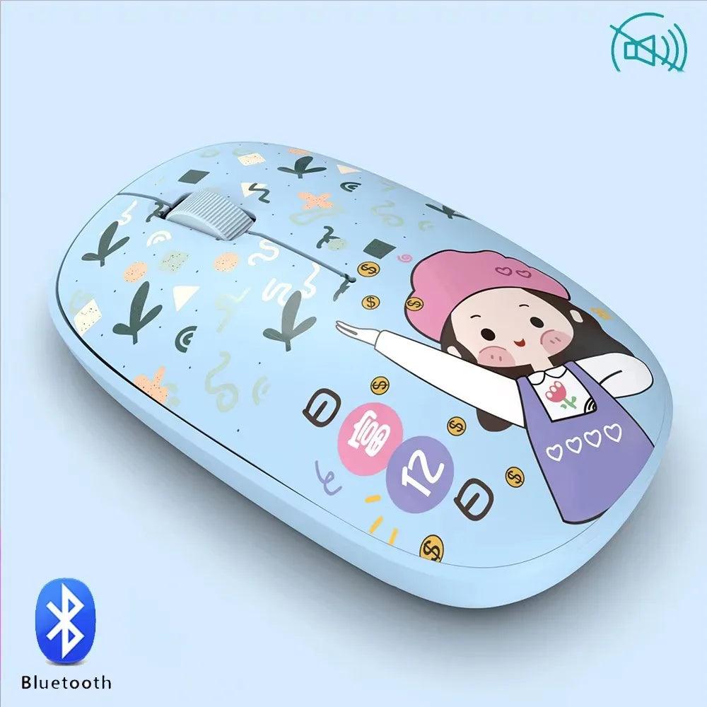 High-quality 2.4Ghz Wireless Mouse Bluetooth 5.0 Cartoon Bluetooth Mice Mini Silent Computer Mouse School