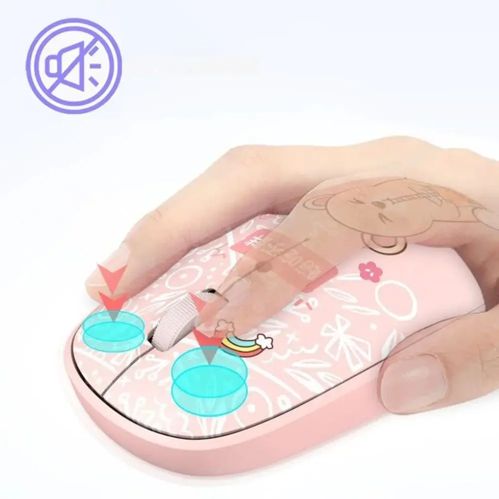 High-quality 2.4Ghz Wireless Mouse Bluetooth 5.0 Cartoon Bluetooth Mice Mini Silent Computer Mouse School
