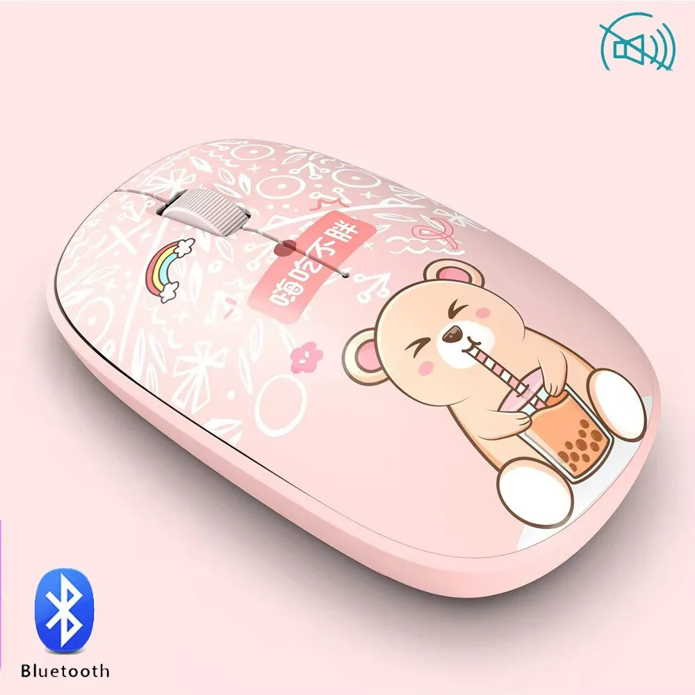 High-quality 2.4Ghz Wireless Mouse Bluetooth 5.0 Cartoon Bluetooth Mice Mini Silent Computer Mouse School