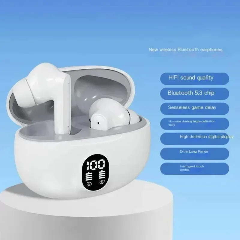 TWS  Bluetooth 5.3 Wireless Headphones LED Digital Display Headset HiFi Stereo Earbuds Headphones With Microphone For Phones