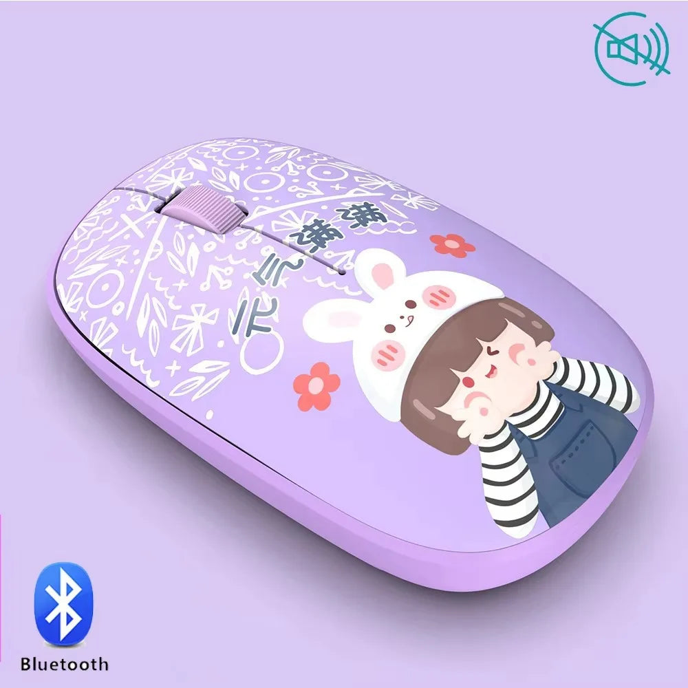 High-quality 2.4Ghz Wireless Mouse Bluetooth 5.0 Cartoon Bluetooth Mice Mini Silent Computer Mouse School