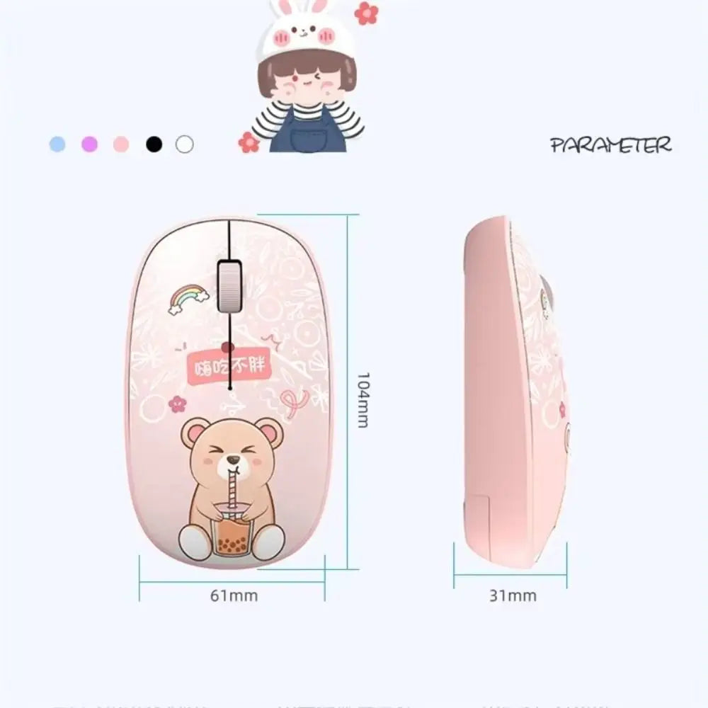 High-quality 2.4Ghz Wireless Mouse Bluetooth 5.0 Cartoon Bluetooth Mice Mini Silent Computer Mouse School