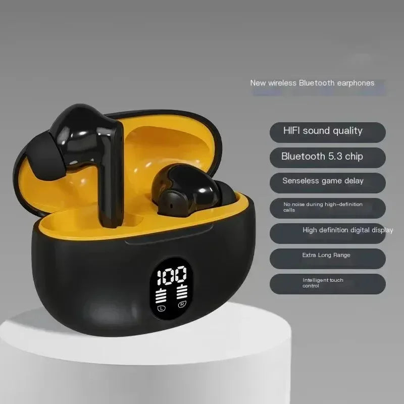 TWS  Bluetooth 5.3 Wireless Headphones LED Digital Display Headset HiFi Stereo Earbuds Headphones With Microphone For Phones