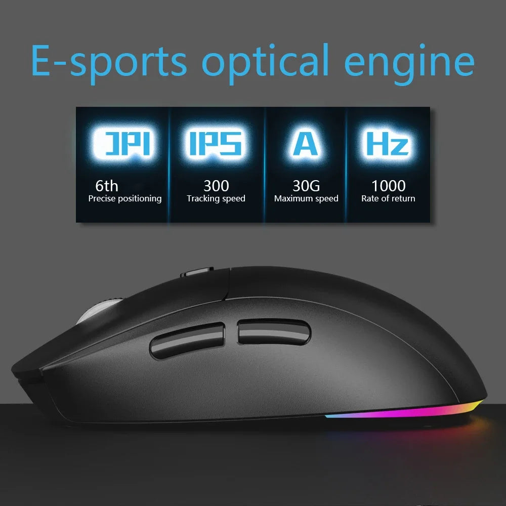 2.4Ghz Wireless Mouse Rechargeable Computer Mouse Gamer 6 Buttons Ergonomic Mice Home Office Mouse for Laptop PC Desktop Mause