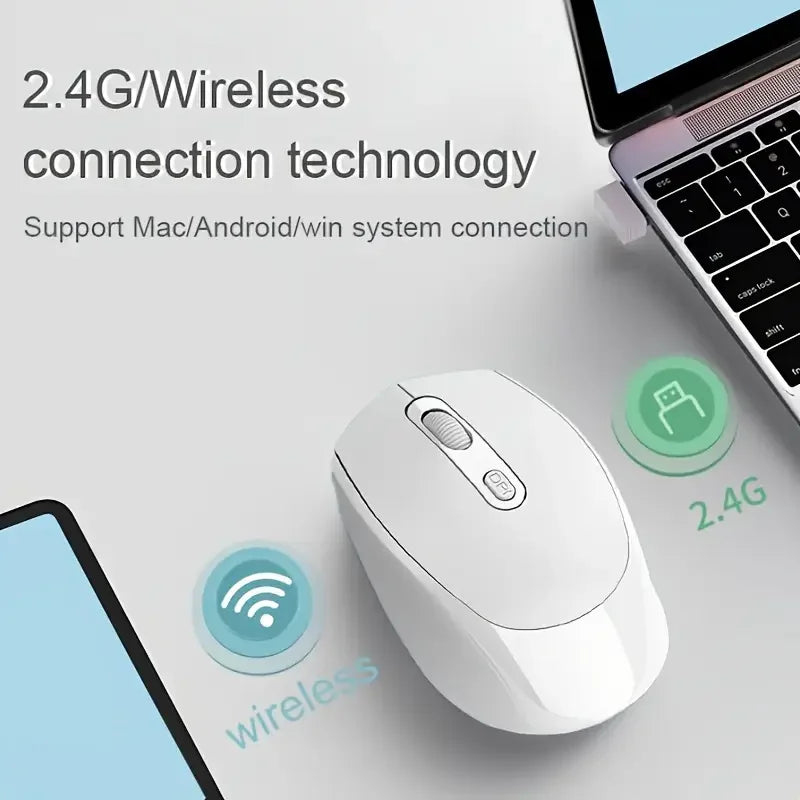 Wireless Mouse Bluetooth-Compatible 2.4G Wireless Mouse Dual Mode Computer Mice for Windows 7/8/10 Mac iOS Android Laptop Tablet