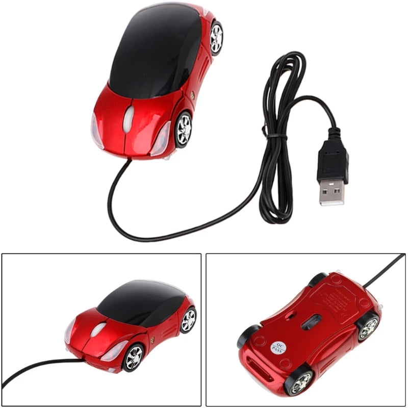 DN59 Gaming Mouse Wired Computer Parts Electronic Sports Game Mice Colorful Car Shaped Design for Playing Games 1000DPI